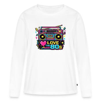 Love the 80s Neon Boombox - Women's Premium Organic Long Sleeve Shirt - white - Front - Julia (174cm)