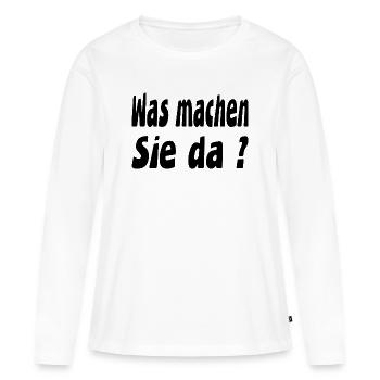 Arbeit - Frauen Premium Bio Langarmshirt - Weiß - Vorne - Julia (174cm)