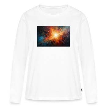Cosmic Burst Nebula Explosion - Women's Premium Organic Long Sleeve Shirt - white - Front - Julia (174cm)