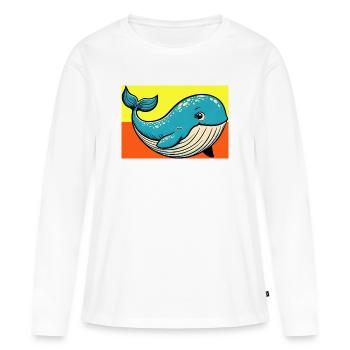 Wal - Frauen Premium Bio Langarmshirt - Weiß - Vorne - Julia (174cm)
