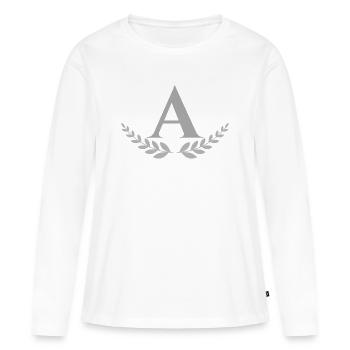 A - T-shirt manches longues Premium bio Femme - blanc - Devant - Julia (174cm)