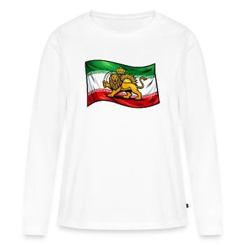 Drapeau de la Perse et de l’Iran - T-shirt manches longues Premium bio Femme - blanc - Devant - Julia (174cm)