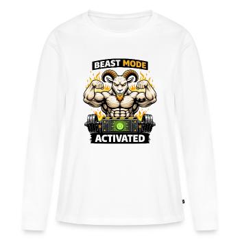 Focus Mode Activated Goat - Women's Premium Organic Long Sleeve Shirt - white - Front - Julia (174cm)
