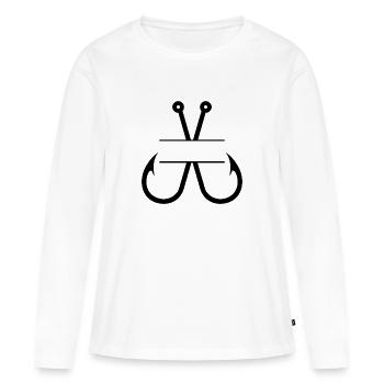 Fischhaken-Name Monogramm - Frauen Premium Bio Langarmshirt - Weiß - Vorne - Julia (174cm)