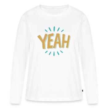 yes Burst Graphic Tee - Women's Premium Organic Long Sleeve Shirt - white - Front - Julia (174cm)
