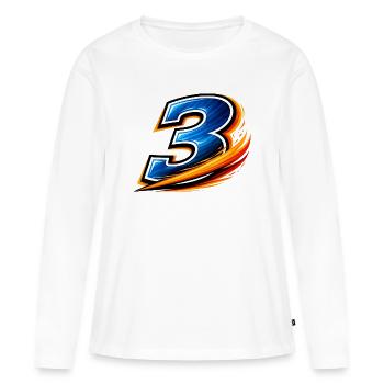 Équipe des joueurs défensifs numéro 3 de football - T-shirt manches longues Premium bio Femme - blanc - Devant - Julia (174cm)