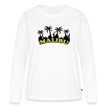 Malibu Skyline - T-shirt manches longues Premium bio Femme - blanc - Devant - Julia (174cm)