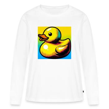Caneton Canard Canard Canard - T-shirt manches longues Premium bio Femme - blanc - Devant - Julia (174cm)
