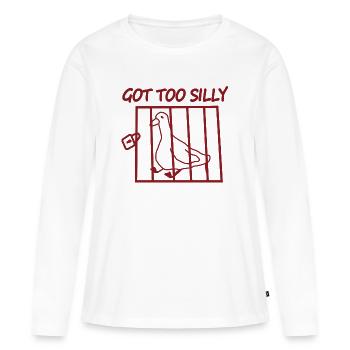 La colombe en cage est devenue trop ridicule - T-shirt manches longues Premium bio Femme - blanc - Devant - Julia (174cm)
