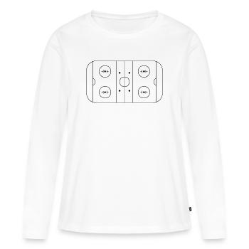 Terrain de hockey - T-shirt manches longues Premium bio Femme - blanc - Devant - Julia (174cm)