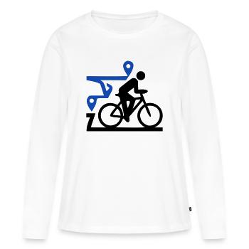 Carte des itinéraires de l’Epic Bike Tour - T-shirt manches longues Premium bio Femme - blanc - Devant - Julia (174cm)