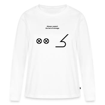 Proue avant - Capitaine de voilier maritime - T-shirt manches longues Premium bio Femme - blanc - Devant - Julia (174cm)