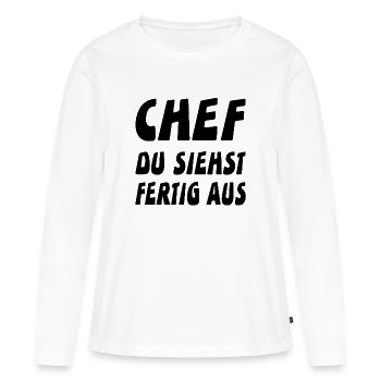 Chef - Frauen Premium Bio Langarmshirt - Weiß - Vorne - Julia (174cm)