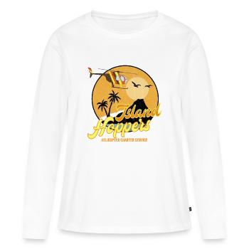 Island Sky Charter - Hélicoptère vintage des années 80 - T-shirt manches longues Premium bio Femme - blanc - Devant - Julia (174cm)