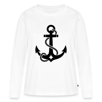 Anker - Frauen Premium Bio Langarmshirt - Weiß - Vorne - Julia (174cm)