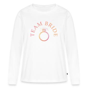 Team Bride - Ring - customizable - Women's Premium Organic Long Sleeve Shirt - white - Front - Julia (174cm)