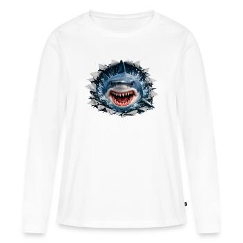 Conception de l’épidémie de requins de rupture - T-shirt manches longues Premium bio Femme - blanc - Devant - Julia (174cm)