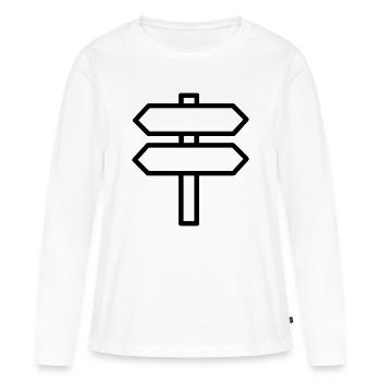 panneau direction - T-shirt manches longues Premium bio Femme - blanc - Devant - Julia (174cm)