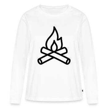 feu de camp - T-shirt manches longues Premium bio Femme - blanc - Devant - Julia (174cm)