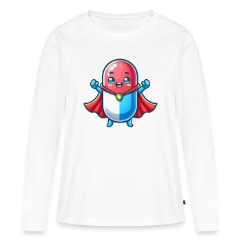 Helden Pille Superheld Medizin Tabletten Held - Frauen Premium Bio Langarmshirt - Weiß - Vorne - Julia (174cm)