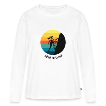 Klettermädchen, geboren, um Rainbow Bouldering zu besteigen - Frauen Premium Bio Langarmshirt - Weiß - Vorne - Julia (174cm)