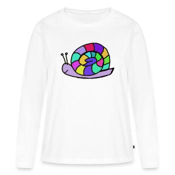 Mosaic Snail Shell - Women's Premium Organic Long Sleeve Shirt - white - Front - Julia (174cm)