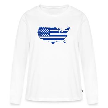 Utiliser la carte - T-shirt manches longues Premium bio Femme - blanc - Devant - Julia (174cm)