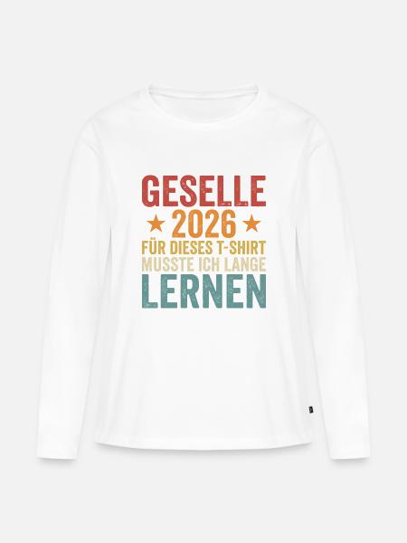 Lernzeit 2026 Retro Shirt - Frauen Premium Bio Langarmshirt - Weiß