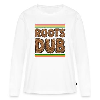 Roots Dub Wood - T-shirt manches longues Premium bio Femme - blanc - Devant - Julia (174cm)