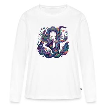 Festival de l’Univers de la Musique Danse de la Joie en été - T-shirt manches longues Premium bio Femme - blanc - Devant - Julia (174cm)