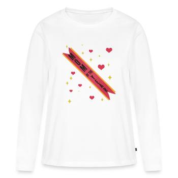 Ruban de la Maman de l’Année - T-shirt manches longues Premium bio Femme - blanc - Devant - Julia (174cm)