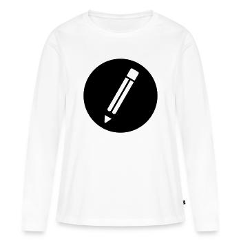 Crayon - T-shirt manches longues Premium bio Femme - blanc - Devant - Julia (174cm)