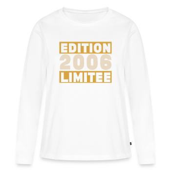 2006 20 ans Anniversaire Vintage Cadeau - T-shirt manches longues Premium bio Femme - blanc - Devant - Julia (174cm)