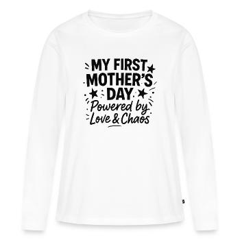 First Mother's Day Humor Mom Gift Idea Family - Women's Premium Organic Long Sleeve Shirt - white - Front - Julia (174cm)
