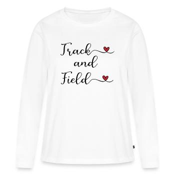 athlétisme - T-shirt manches longues Premium bio Femme - blanc - Devant - Julia (174cm)