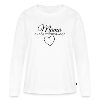 Mama Chaos Coordinator - Frauen Premium Bio Langarmshirt - Weiß - Vorne - Julia (174cm)