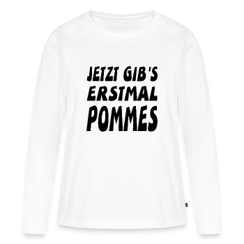 Pommes - Frauen Premium Bio Langarmshirt - Weiß - Vorne - Julia (174cm)