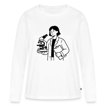 scientifique - T-shirt manches longues Premium bio Femme - blanc - Devant - Julia (174cm)