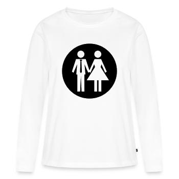 Couple Mariage couple - T-shirt manches longues Premium bio Femme - blanc - Devant - Julia (174cm)