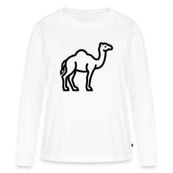 camel - Women's Premium Organic Long Sleeve Shirt - white - Front - Julia (174cm)
