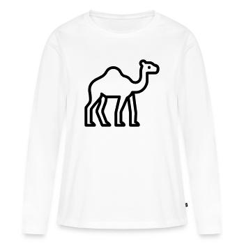 camel - Women's Premium Organic Long Sleeve Shirt - white - Front - Julia (174cm)