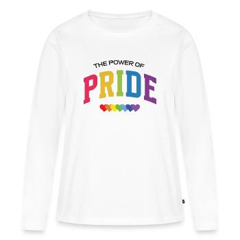 Mois de la Fierté LGBT - Le Pouvoir de la Fierté - T-shirt manches longues Premium bio Femme - blanc - Devant - Julia (174cm)