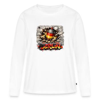 Le mur de Berlin - T-shirt manches longues Premium bio Femme - blanc - Devant - Julia (174cm)