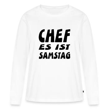 Chef - Frauen Premium Bio Langarmshirt - Weiß - Vorne - Julia (174cm)
