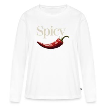 Spicy Chili Lover Design - Women's Premium Organic Long Sleeve Shirt - white - Front - Julia (174cm)