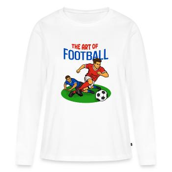 L’art du football : dribbler - T-shirt manches longues Premium bio Femme - blanc - Devant - Julia (174cm)