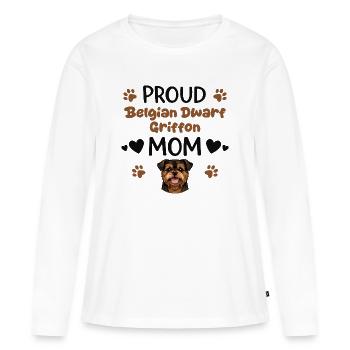 Mère griffon fière, griffon nain belge - T-shirt manches longues Premium bio Femme - blanc - Devant - Julia (174cm)