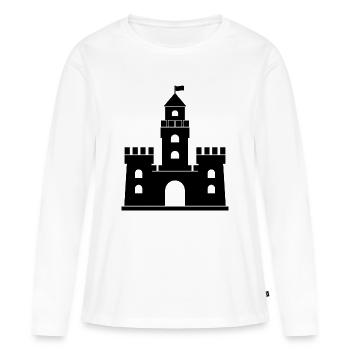 Château - T-shirt manches longues Premium bio Femme - blanc - Devant - Julia (174cm)