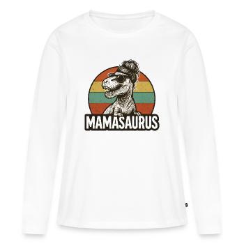 Mamasaurus Mama Mutter Geschenkidee Humor Lustig - Frauen Premium Bio Langarmshirt - Weiß - Vorne - Julia (174cm)