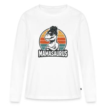 Mamasaurus Mama Mutter Geschenkidee Humor Lustig - Frauen Premium Bio Langarmshirt - Weiß - Vorne - Julia (174cm)